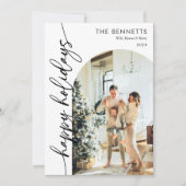 ボホタイポグラフィハッピーホリデイズアーチフォト シーズンカード (正面)