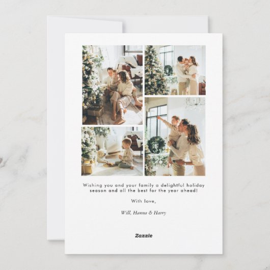 ボホタイポグラフィハッピーホリデイズアーチフォト シーズンカード (裏面)