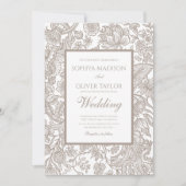 ボホタウペ秋ラインアートワイルドフラワー 招待状 (正面)