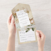 ボホタンフローラグラスノディナー オールインワン招待状 (貼ってはがせる)