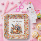 ボホターキーサンクスギビング ペーパープレート (パーティー)