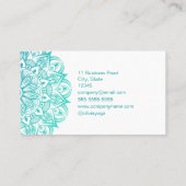 ボホターコイズとティール(緑がかった色)ヨガインストラクター曼荼羅 名刺 (裏面)