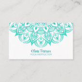 ボホターコイズとティール(緑がかった色)ヨガインストラクター曼荼羅 名刺 (正面)