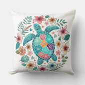 ボホターコイズフローラウミガメ – 沿岸 クッション (正面)