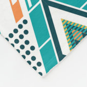 ボホターコイズマスタードエスニック抽象芸術モノグラム フリースブランケット (角)