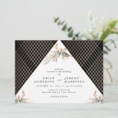 ボホダイヤモンドフォイルオニックスデコ金ゴールドユーカリ 招待状 (スタンド正面)