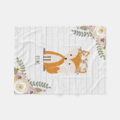 ボホダスティキツネグレイパーソナライズされたウッド フリースブランケット (正面(横))