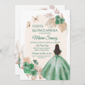 ボホダスティグリーンフローラメキシコガールキンセアニラ 招待状 (正面/裏面)
