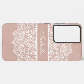 ボホダスティバラアンドホワイトマンダラ名前をカスタムする SAMSUNG GALAXYケース (裏面横)