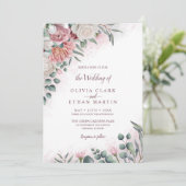ボホダスティバラウォーターカラー素朴フローラ 招待状 (スタンド正面)