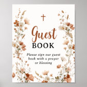 ボホダスティバラワイルドフラワーバプティスゲストブックサイン ポスター (正面)