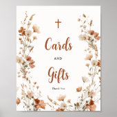 ボホダスティバラワイルドフラワーバプテスムカードギフト ポスター (正面)