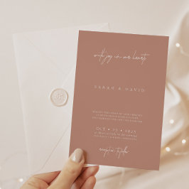 ボホダスティバラ赤面ピンクミニマリスト結婚ズ 招待状