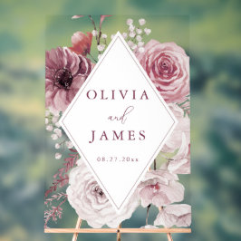 ボホダスティバラ&マウヴフローラフレーム結婚ズ アクリルサイン