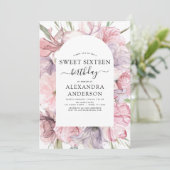 ボホダスティパープルスウィート16誕生日フローラ 招待状 (スタンド正面)