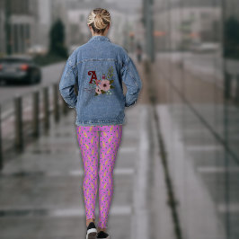 ボホダスティピンクイエローボタニカル レギンス