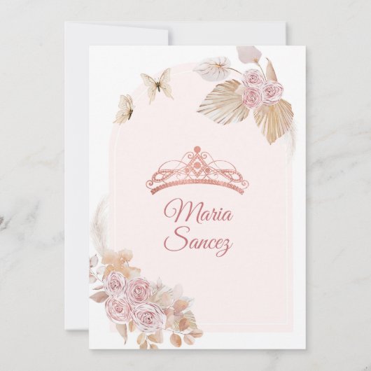 ボホダスティピンクフローラメキシカンセアニラ 招待状 (裏面)