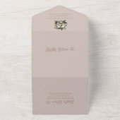 ボホダスティピンクフローラ結婚ブーケ オールインワン招待状 (外側)