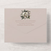 ボホダスティピンクフローラ結婚ブーケ オールインワン招待状 (裏面)