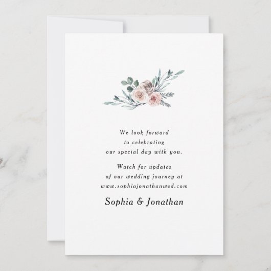 ボホダスティピンクローゼスフローラ緑結婚色 セーブザデート (裏面)