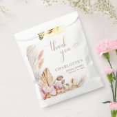 ボホダスティピンク金ゴールドパンパスグラス |ブライダルシャワー フェイバーバッグ (封をした状態)