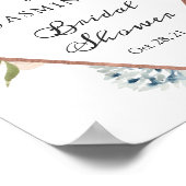 ボホダスティフローラバラ金ゴールドブライダルシャワー標識 ポスター (角)