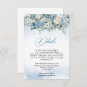 ボホダスティブルーアジサイとホワイトローズの詳細 エンクロージャーカード (正面/裏面)