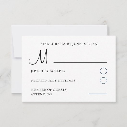 ボホダスティブルーウォーターフローラ結婚ズ 出欠カード (裏面)