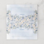 ボホダスティブルーエレガントとアイボリーの花の冬 プレイスカード (外部開封)