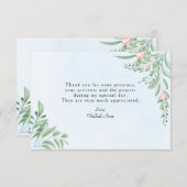 ボホダスティブルーグリーンリー洗礼写真 サンキューカード (正面/裏面)