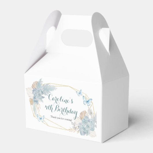 ボホダスティブルーバタフライ誕生日ウィズボックス フェイバーボックス (正面サイド)