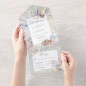 ボホダスティブルービーチディナ素朴ー オールインワン招待状 (貼ってはがせる)