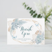 ボホダスティブルーフラッタオンオーバーバタフライ誕生日 サンキューカード (スタンド正面)