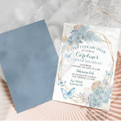 ボホダスティブルーフラッタオンオーバーバタフライ誕生日 招待状