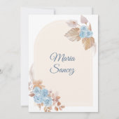 ボホダスティブルーフローラスペインのガールXVアニョスインヴィータ 招待状 (裏面)