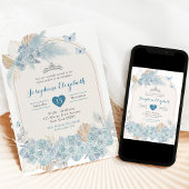 ボホダスティブルーフローラパンパスガールズキンセアニラ 招待状