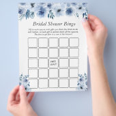 ボホダスティブルーフローラブライダルシャワービンゴゲーム チラシ (手)