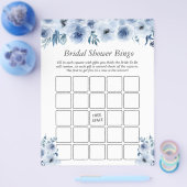 ボホダスティブルーフローラブライダルシャワービンゴゲーム チラシ (シングル)