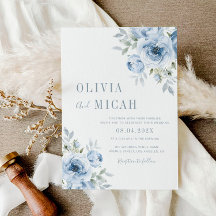 ボホダスティブルーフローラ結婚式招待状