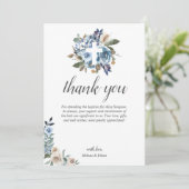 ボホダスティブルーベージュフラワーズ洗礼 サンキューカード (スタンド正面)