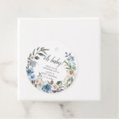 ボホダスティブルーベージュフラワーベビーシャワー フェイバータグ (インサイチュ)