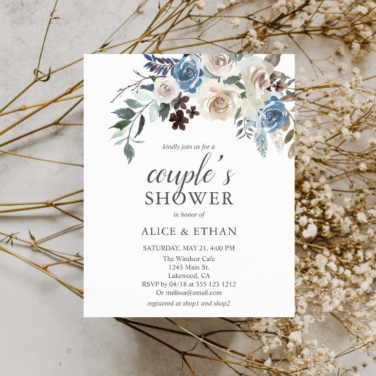 ボホダスティブルーベージュ花カップルのシャワー