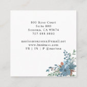 ボホダスティブルーボタニカル スクエア名刺 (裏面)