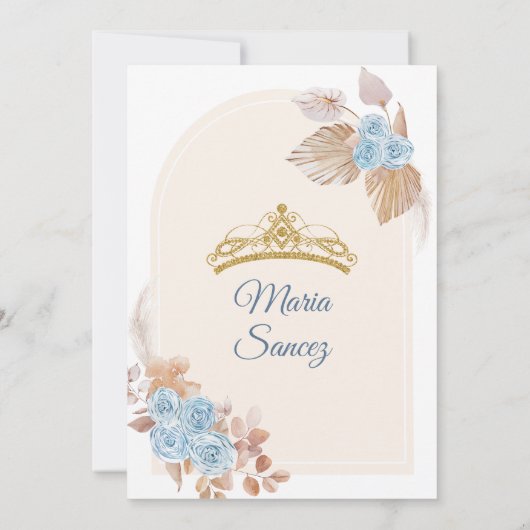 ボホダスティブルーメキシコフローラクインセアニベントート 招待状 (裏面)