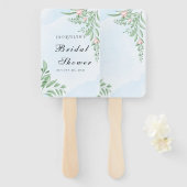 ボホダスティブルーユーカリブライダルシャワー ハンドファン (正面&裏面)