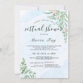 ボホダスティブルーユーカリプタスバーチャルブライダルシャワー  招待状 (正面)