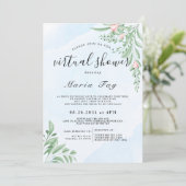 ボホダスティブルーユーカリプタスバーチャルブライダルシャワー  招待状 (スタンド正面)