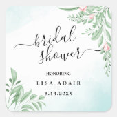 ボホダスティブルーユーカリプトゥスグリーンリーブライダルシャワー スクエアシール (正面)