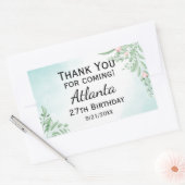 ボホダスティブルーユーカリプトゥスグリーンリー30th誕生日 長方形シール (封筒)