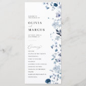 ボホダスティブルーワイルドフラワーエレガントな結婚式プログラム プログラム (正面)